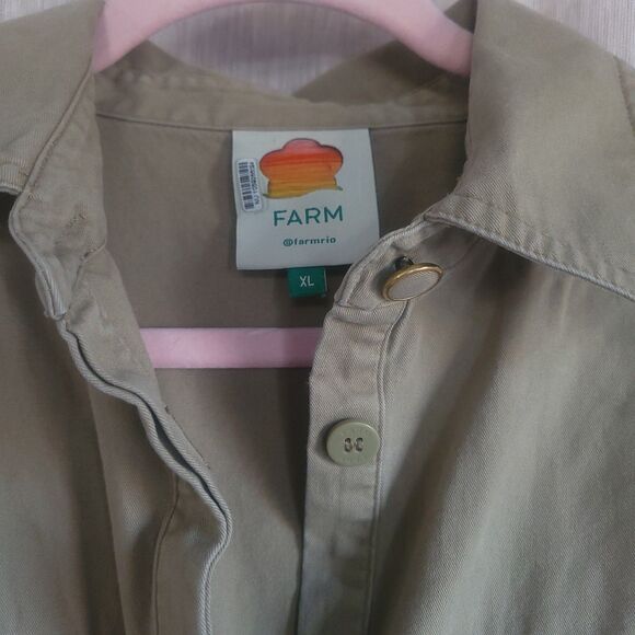 FARM RIO Olive Green Cotton Utility Camp Harem Drawstring Pants Jumpsuit XL - Picture 6 of 14